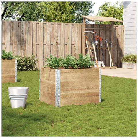 Fioriera Da Giardino 80x60 Cm In Legno Massello Di Pino - Foto 1