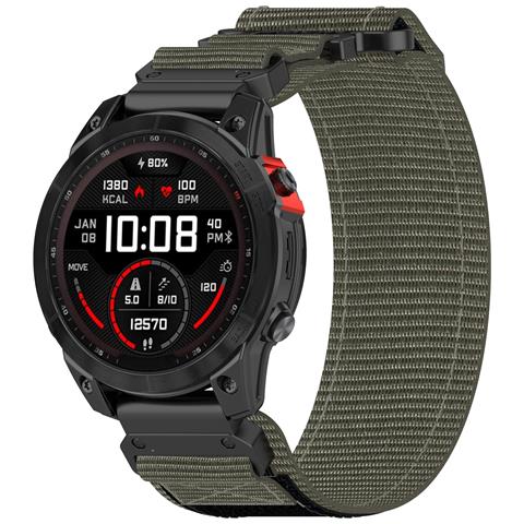 Cinturino Per Orologio Garmin Con Adesivo Magico In Nylon A Sgancio Rapido Da 20 Mm Grey - Foto 1