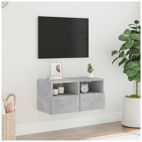 Mobile Tv A Parete Grigio Cemento 60x30x30 Cm Legno Multistrato - Foto 3