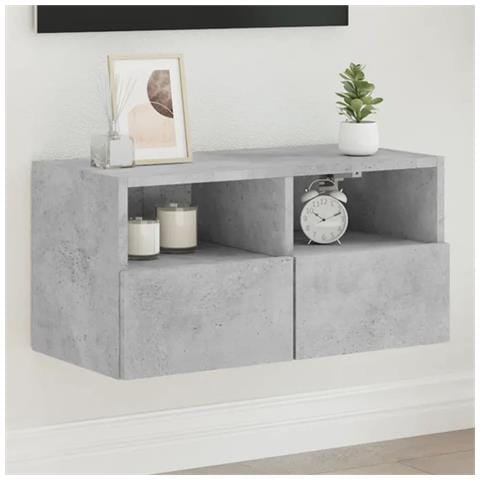Mobile Tv A Parete Grigio Cemento 60x30x30 Cm Legno Multistrato - Foto 1