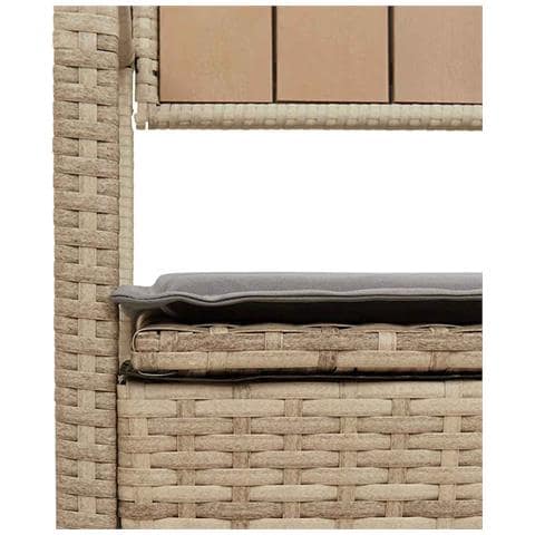 Panca Portaoggetti da Giardino con Cuscino Beige in Polyrattan - Foto 2
