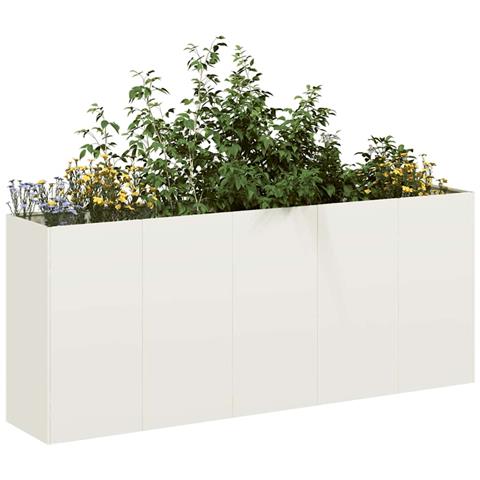 Fioriera Bianca 200x40x80 Cm In Acciaio Laminato A Freddo - Foto 1