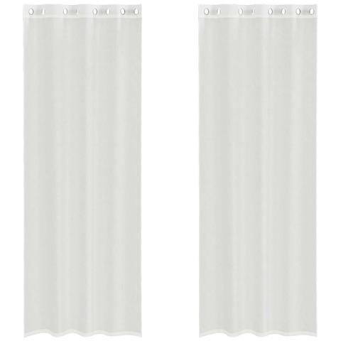 Tende In Voile Con Occhielli 2 Pz Bianco - Foto 2
