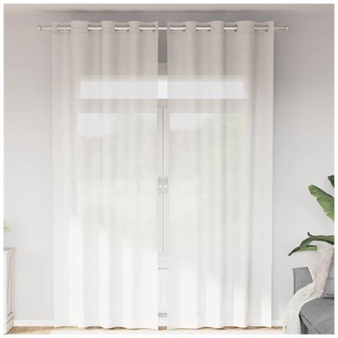 Tende In Voile Con Occhielli 2 Pz Bianco - Foto 1