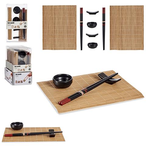 Set Da Sushi In Porcellana E Bambù. Include 8 Pezzi. - Foto 1