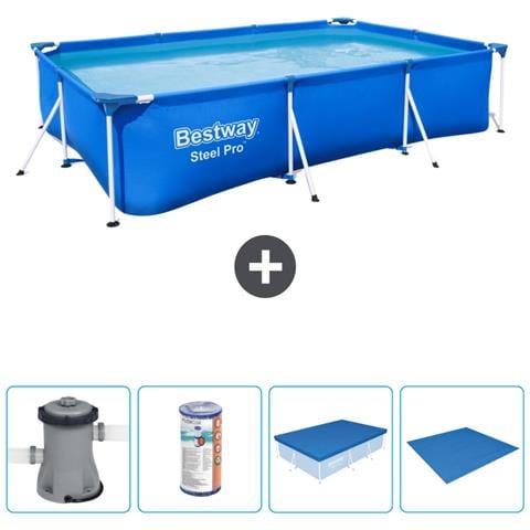 Piscina Fuori Terra - Rettangolo - 300x201x66 Cm - Blu - Include Accessori Coordinati Cb52 - Foto 1