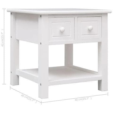 Lusso Casadino -  Tavolino Laterale Bianco 40x40x40 Cm In Legno Di Paulownia - Foto 8