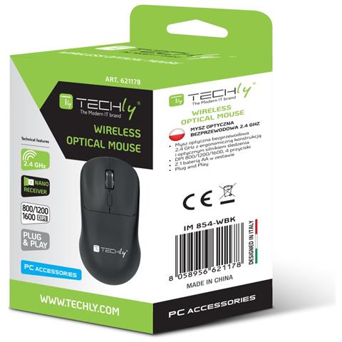 IM 854-WBK mouse Ufficio Ambidestro RF Wireless Ottico 1600 DPI - Foto 3