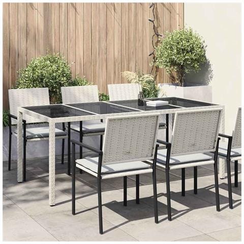 Tavolo da Pranzo da Giardino Bianco 190x90x75 cm Polyrattan - Foto 2