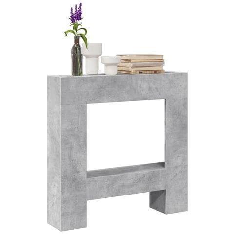 Cornice per Camino Grigio Cemento 81x18x82 cm in Truciolato - Foto 2