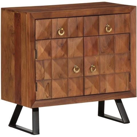 Cassettiera Marrone ambra 70x35x70 cm in Legno Massello Acacia - Foto 1