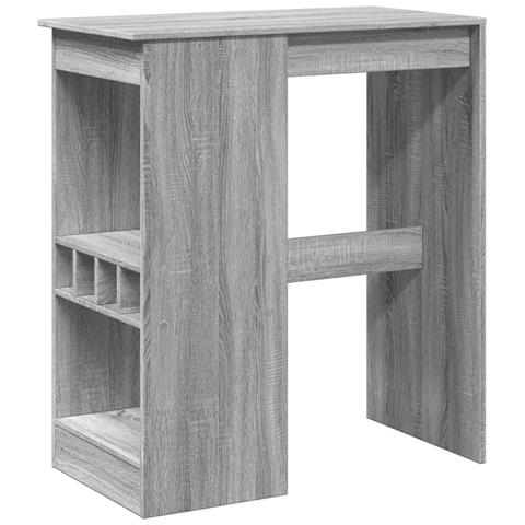 Tavolo Bar con Rastrelliera Grigio 102x50x103,5cm Multistrato - Foto 1