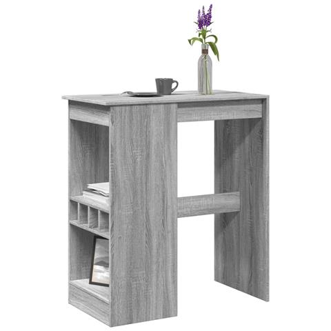 Tavolo Bar con Rastrelliera Grigio 102x50x103,5cm Multistrato - Foto 2