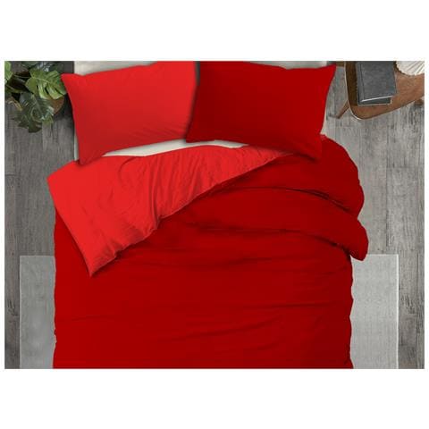 Copripiumino No Stiro Tinta Unita Bicolor Microfibra Effetto Manopesca Francesca Piazza E Mezza Bordeaux-rosso - Foto 1