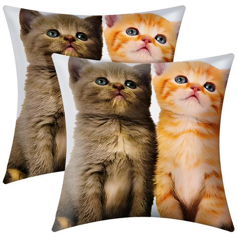 Set Di 2 Copricuscini 40x40 Cm Design Due Gattini - Foto 2