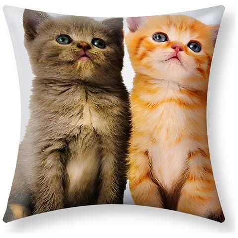 Set Di 2 Copricuscini 40x40 Cm Design Due Gattini - Foto 1