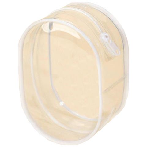 Custodia Per Cosmetici Con Anello A Campanello E Pompon: Organizzazione Elegante E Protezione Antipolvere White - Foto 1