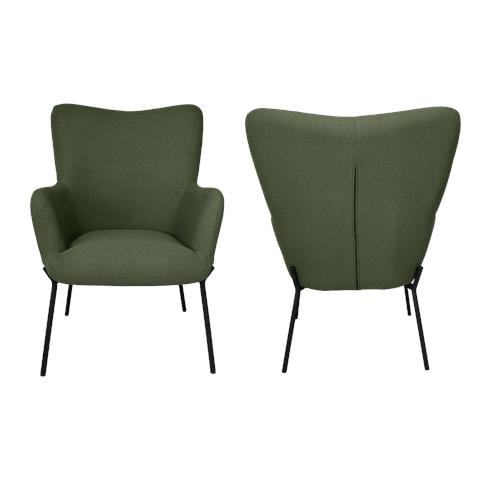 Poltrona In Tessuto Loop Verde Cachi Eira - Foto 5