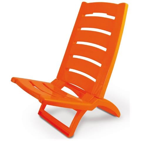 Sedia Camping Spiaggia Pieghevole Spiaggina Portatile Plastica Mod. Linosa Linosa Arancio - Foto 1