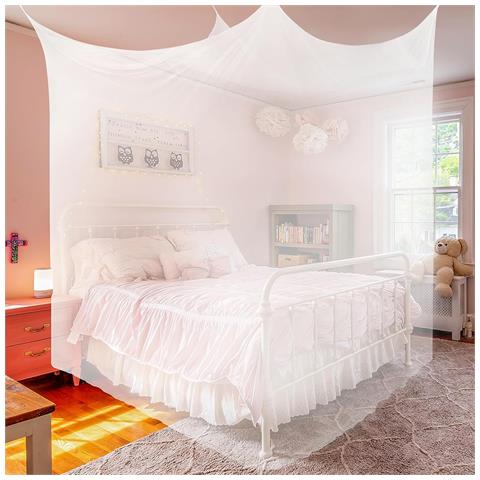 Zanzariera Per Letto 180x190x200cm Bianca Elegante Baldacchino Antizanzare - Foto 1