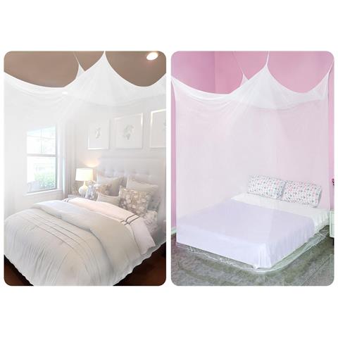 Zanzariera Per Letto 180x190x200cm Bianca Elegante Baldacchino Antizanzare - Foto 2