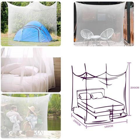 Zanzariera Per Letto 180x190x200cm Bianca Elegante Baldacchino Antizanzare - Foto 7