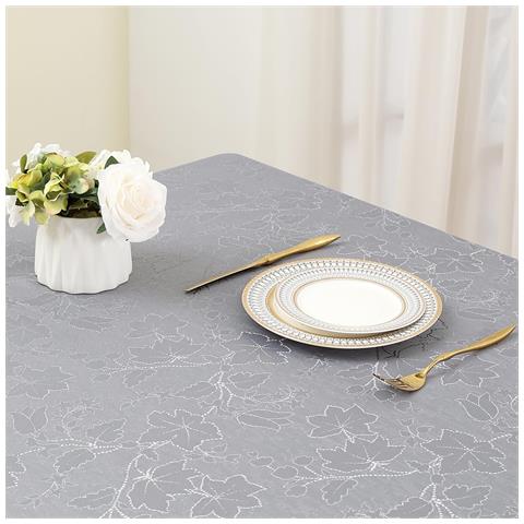 Tovaglia Di Lino Impermeabile Grigio Scuro 140x220cm Resistente Alle Macchie - Foto 7