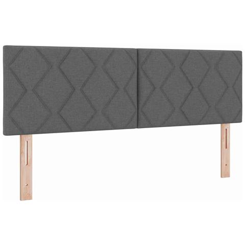 Testiera con luci a strisce a LED Grigio 144 cm Tessuto - Foto 1