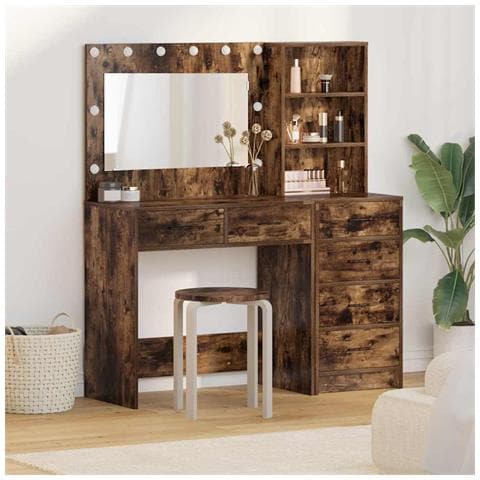 Tavolo da Trucco con cassetto 2 pcs Marrone 78.5 x 41 x 135 cm - Foto 2