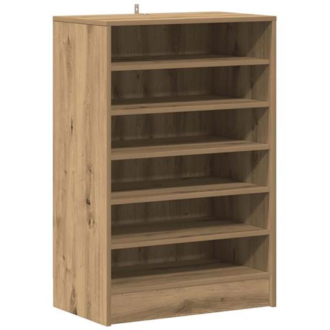 Scarpiera Rovere Artigianale 60x35x92 cm in Legno Multistrato - Foto 1