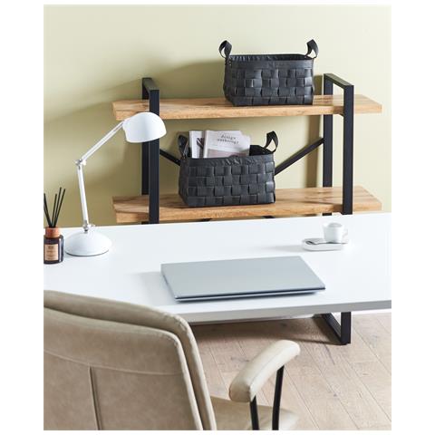 Set Di 2 Cestini Sippar Pelle Sintetica Nero - Foto 1