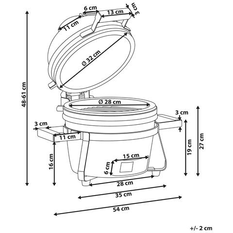 Mini Barbecue A Carbonella Kamado Ceramica Rosso - Foto 4