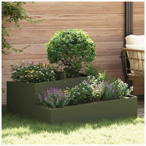 Vaso da giardino Oliver verde 100 x 100 x 50 cm Acciaio - Foto 2