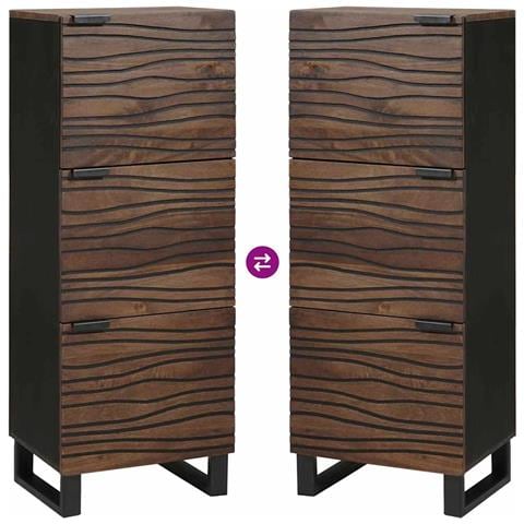 Credenza Marrone 40 x 33 x 110 cm legno massello di mango - Foto 9