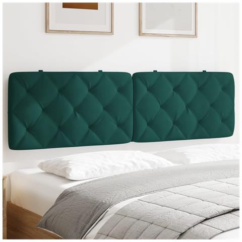 Cuscino Testiera Verde Scuro 180 cm in Velluto - Foto 2