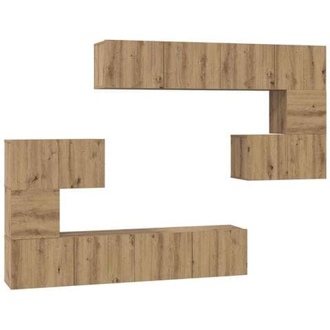 Set mobile TV 8 pcs rovere artigianale 80 x 30 x 30 cm - Foto 1