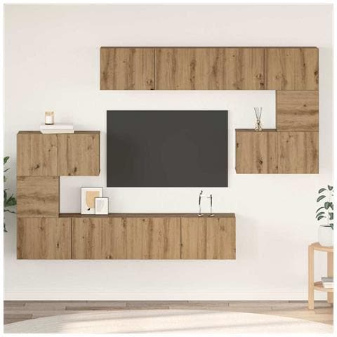 Set mobile TV 8 pcs rovere artigianale 80 x 30 x 30 cm - Foto 2