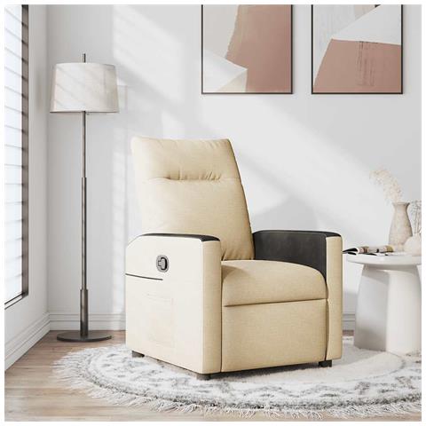 Poltrona Reclinabile in Tessuto Crema - Foto 2