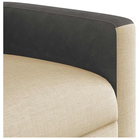 Poltrona Reclinabile in Tessuto Crema - Foto 9