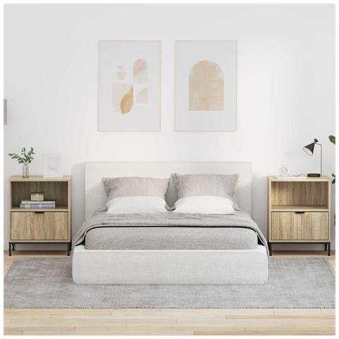 Comodini 2 pcs rovere sonoma 49 x 36 x 61 cm Legno multistrato - Foto 2