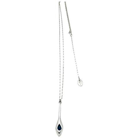 Collana Lunga Crystal Tear In Cristallo Sw Blu Argento 10µ - Foto 1