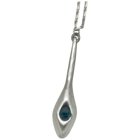 Collana Lunga Crystal Tear In Cristallo Sw Blu Argento 10µ - Foto 2