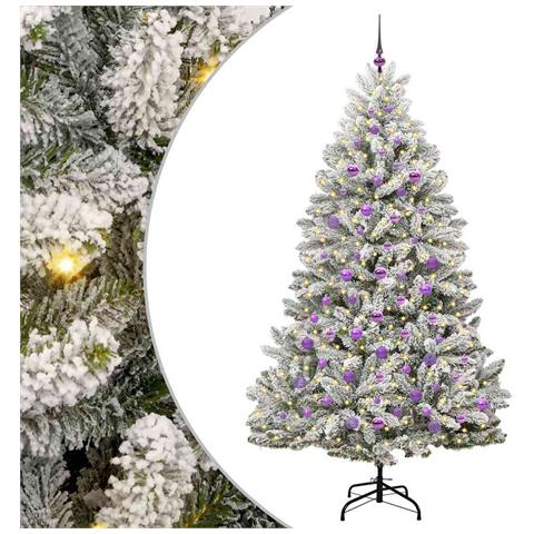 Albero di Natale artificiale con 300 LED Verde e Bianco 210 cm - Foto 1