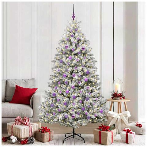 Albero di Natale artificiale con 300 LED Verde e Bianco 210 cm - Foto 2