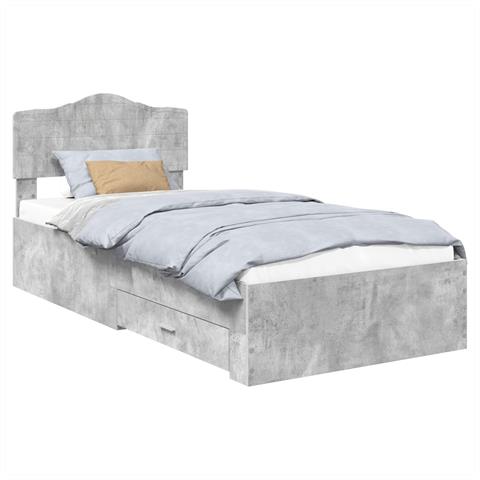 Struttura del letto con testiera Grigio cemento 90 x 190 cm - Foto 1
