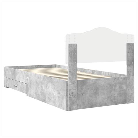 Struttura del letto con testiera Grigio cemento 90 x 190 cm - Foto 9