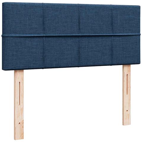 Struttura Letto Pouf con Materasso Blu 120x190 cm in Tessuto - Foto 9