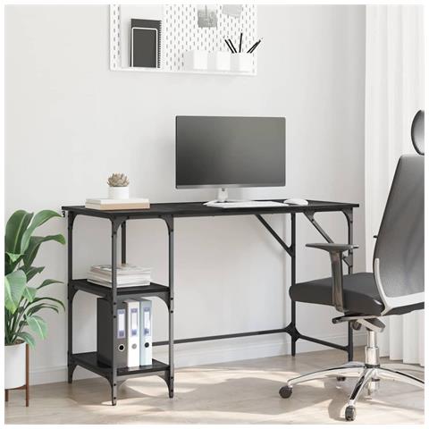 Scrivania Rovere Nero 120 x 50 x 75 cm Legno multistrato - Foto 2