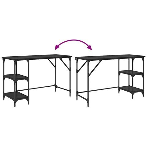 Scrivania Rovere Nero 120 x 50 x 75 cm Legno multistrato - Foto 9