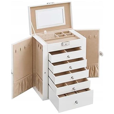 Portagioie Valora bianco con specchio, 5 cassetti e ante laterali - Foto 1